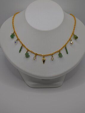 Green evil eye Charm Necklace